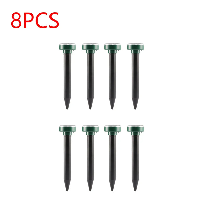 Ultrasonic Solar Pest Repeller, Animal Repelente, Mole Repelente, Gopher, Vole Serpente, Roedor, Caçador, dissuasor, Ferramenta de Controle de Pragas, 8 pcs, 4pcs