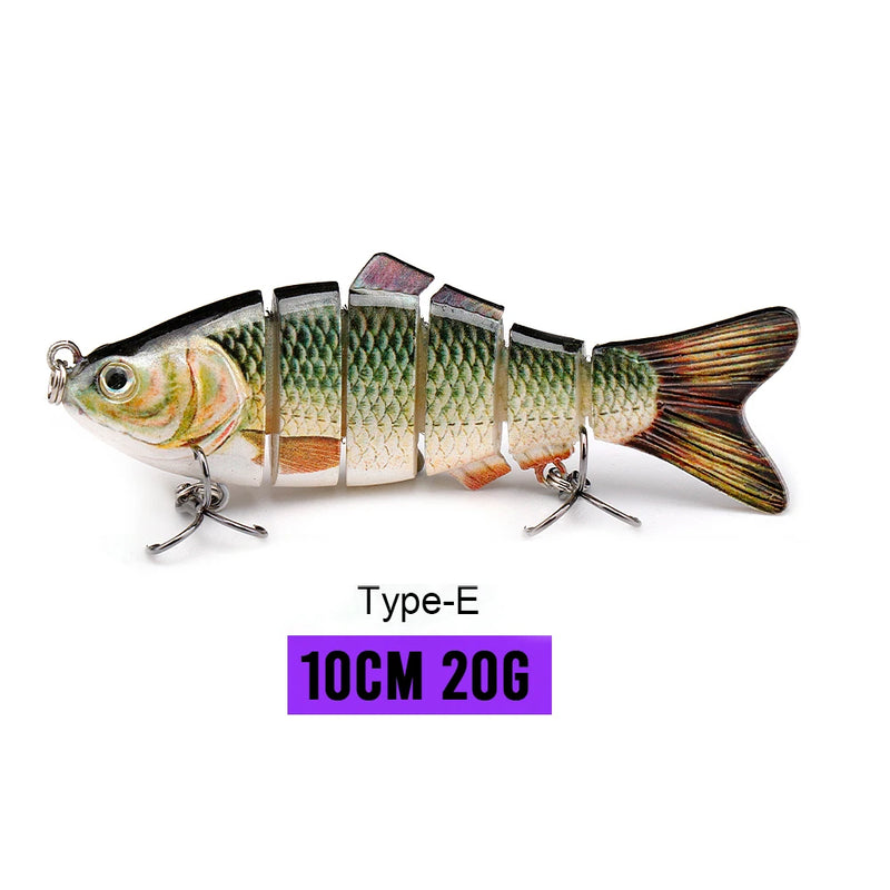 VTAVTA 10/14cm afundando wobblers iscas de pesca articuladas crankbait swimbait 8 segmento duro isca artificial para pesca enfrentar isca