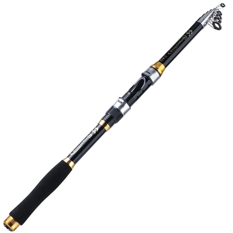 Sougayilang 2.1m-3.6m vara de pesca giratória truta de carbono carpa vara de pesca telescópica isca vara de pesca enfrentar