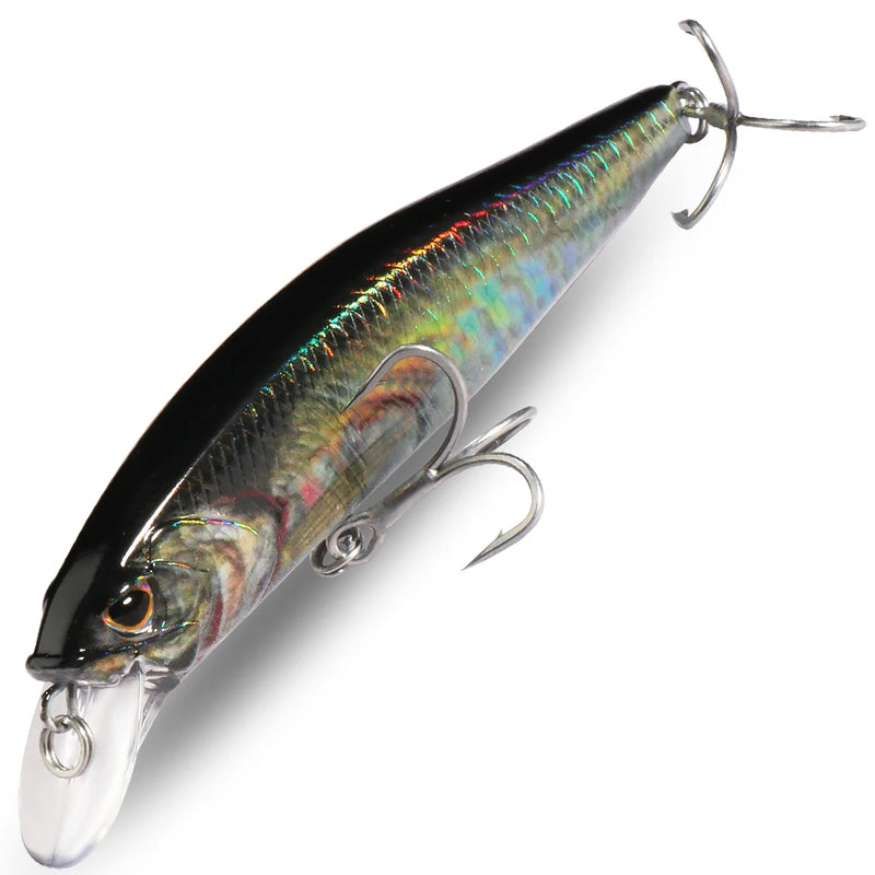 Afundando minnow 19g flutuante jerkbait 15g isca de pesca ganchos agudos swimbait pesca popper enfrentar wobbler manivela isca artificial