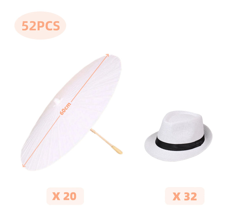 10-30 pçs guarda-sol de papel guarda-chuvas de papel chinês diy guarda-chuva branco fotografia adereços verão brancos festa casamento nupcial 60/80cm