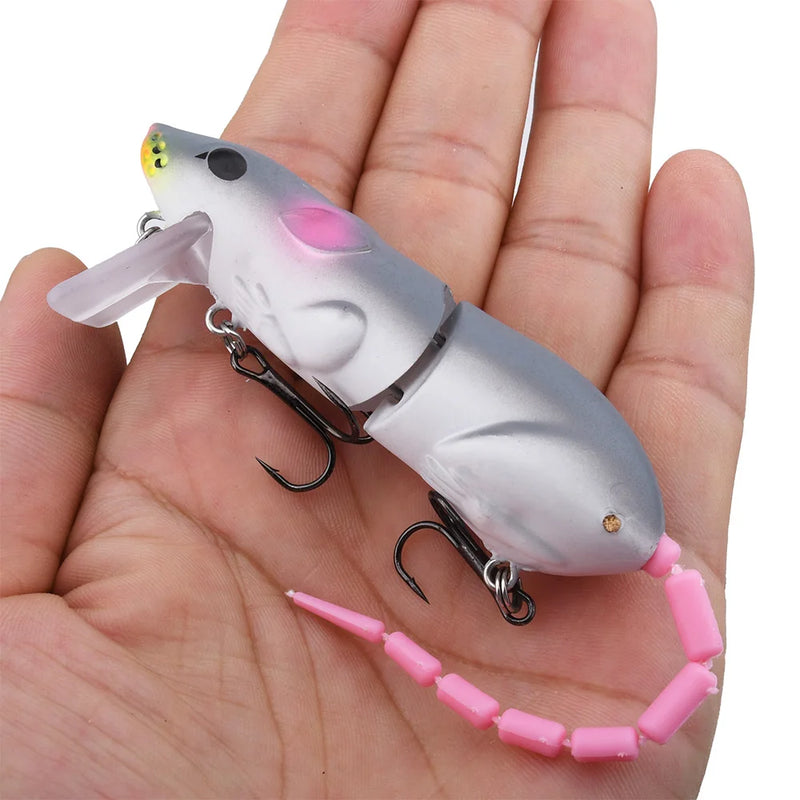 15.5cm mouse isca de plástico artificial mouse isca de pesca swimbait rato pique baixo minnow flutuantebaits equipamento de pesca acessórios