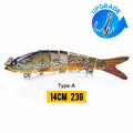 VTAVTA 10/14cm afundando wobblers iscas de pesca articuladas crankbait swimbait 8 segmento duro isca artificial para pesca enfrentar isca