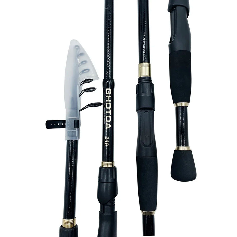 1.6-2.4m varas de pesca telescópicas ultraleve peso fiação fundição pólo de carbono acessórios de pesca isca peso 10-30g