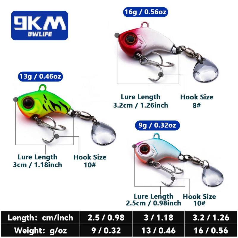 Iscas de pesca vib crankbait iscas 9 ~ 16g colheres de pesca iscas spinner lâmina afundando iscas baixo pesca jigs isca de pesca enfrentar