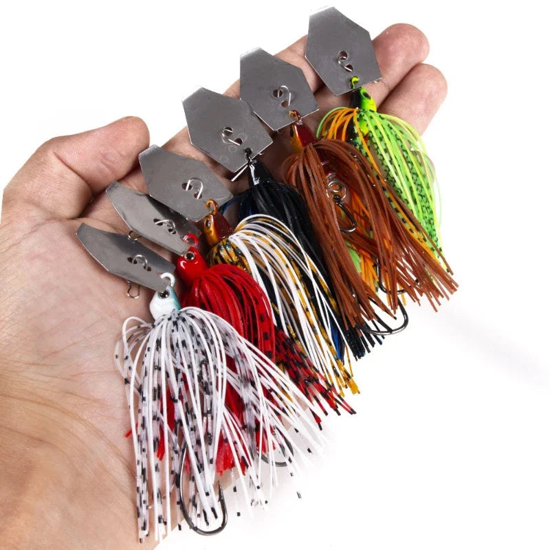 6 pçs/set chatterbait iscas de pesca kit spinner isca de pesca weedless buzzbait wobbler pesca crankbait para baixo pique swimbait