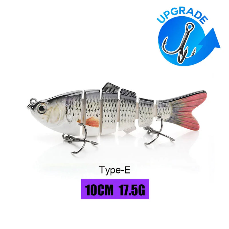VTAVTA 10/14cm afundando wobblers iscas de pesca articuladas crankbait swimbait 8 segmento duro isca artificial para pesca enfrentar isca