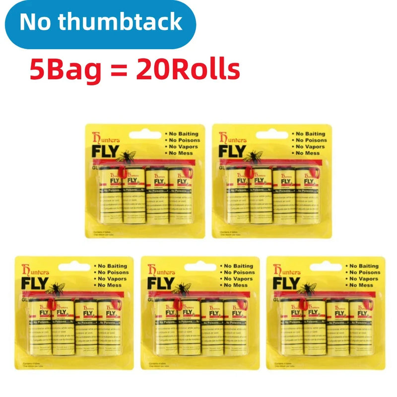 Papel pegajoso descartável não tóxico, Fly Killer, Bug Trap, Pest Sticky, Glue Paper, Insect Catcher, 4-40Rolls