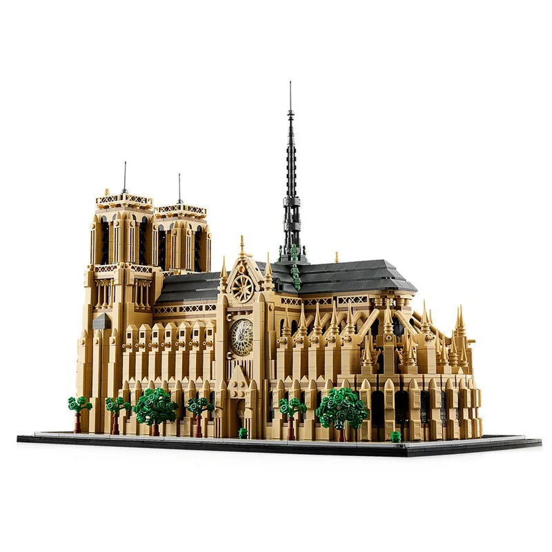 Kit modelo arquitetônico para adultos, Notre-Dame de Paris, conjunto de blocos colecionáveis, ideia para os amantes da história, presente, 21061