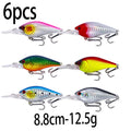 HENGJIA 1 peça 8.5cm 15g chocalho mergulho raso crankbait artificial wobbler para baixo pique isca dura isca de pesca equipamento 6 cores