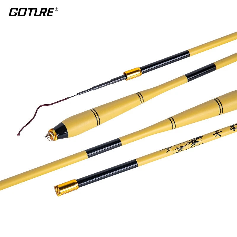 Goture-Ultraleve Vara De Pesca Telescópica, Alimentador De Fibra De Carbono Duro, Pesca Da Carpa, Pólo De Corrente De Água Doce, 1.8m-3.0m, Tenkara