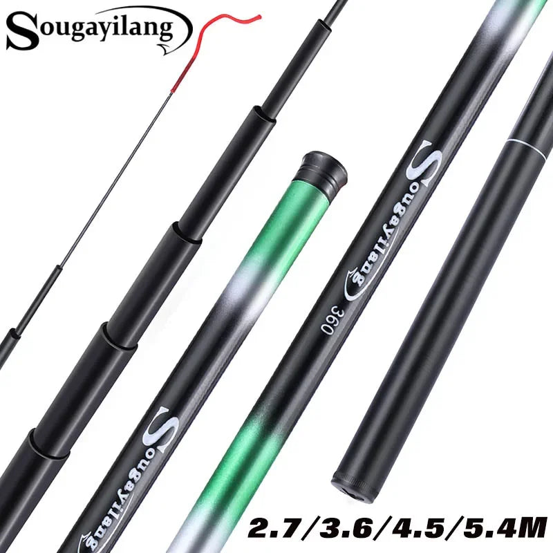 Sougayilang-Vara de pesca portátil ultra leve da carpa, vara de pesca, ferramentas de pesca, arrasto máximo, 2.7 m, 3.6 m, 4.5 m, 5.4m