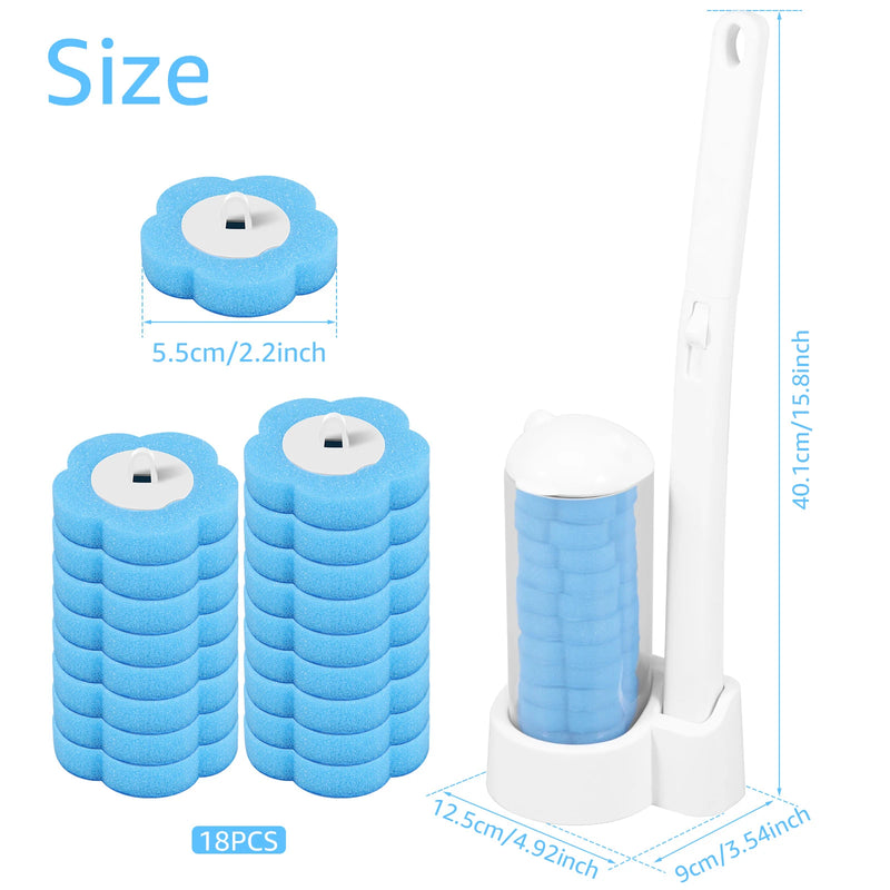 18/36 pçs escova de vaso sanitário descartável substituição cabeça kit limpeza vaso sanitário escova alça longa wc acessórios ferramenta