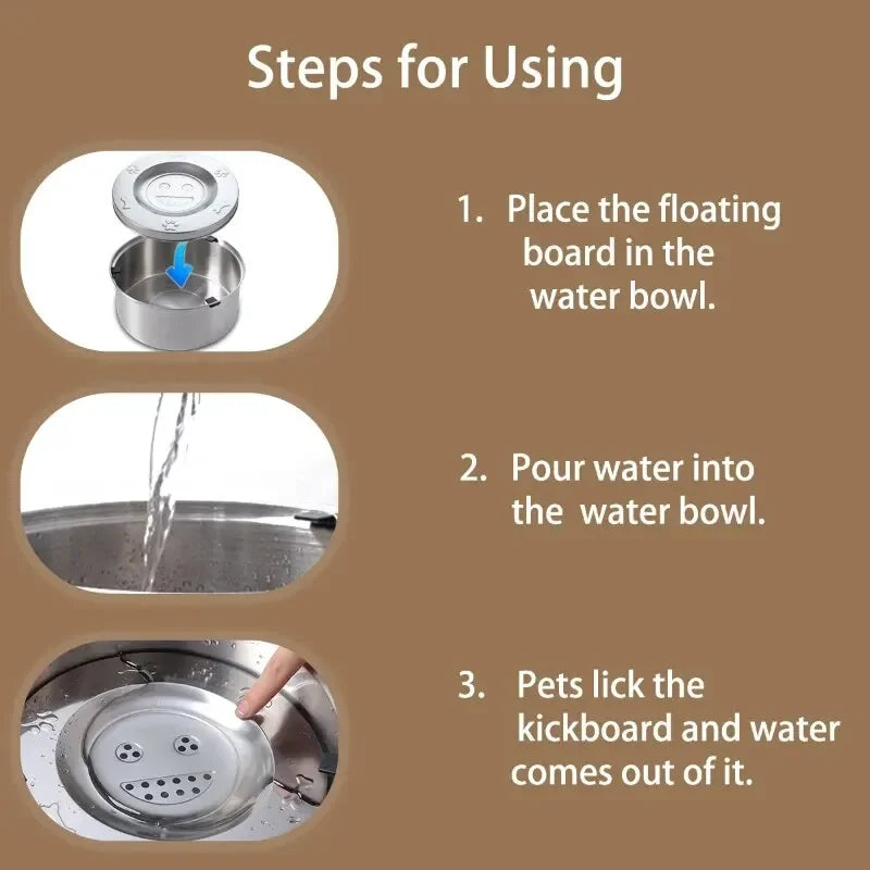 Tigela flutuante de aço inoxidável para cães, grande capacidade, sem derramamento, dispensador de água anti-respingo para cães, tigela antiderrapante para alimentador de água para cães e gatos