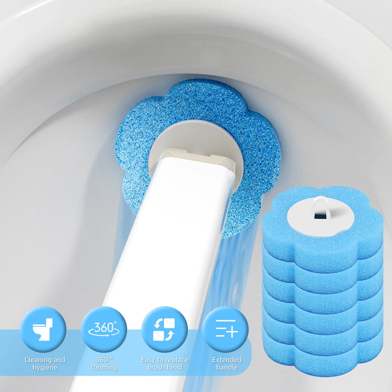 18/36 pçs escova de vaso sanitário descartável substituição cabeça kit limpeza vaso sanitário escova alça longa wc acessórios ferramenta