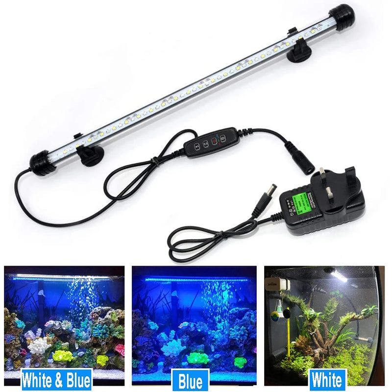 18-48cm led luzes do aquário à prova dwaterproof água luz do tanque de peixes pode ser escurecido lâmpada submersível com temporizador ligar/desligar automático decoração subaquática 3 modos