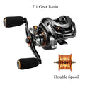 Soloking GKA200 Pro Carretel de pesca de arremesso 7.1/8.1 Relação de engrenagem 9KG Potência de arrasto 6 + 1 BB Drag Clicker Som Baitcaster Reel