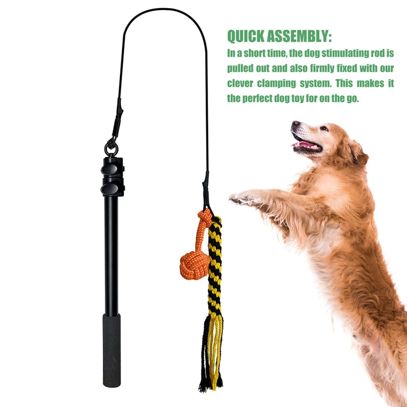 Pólo retrátil para mastigar cachorro, brinquedo para moagem de dentes de cachorro com recarga de pelúcia, acampamento ao ar livre, casa, brinquedo de treinamento de cães para animais de estimação