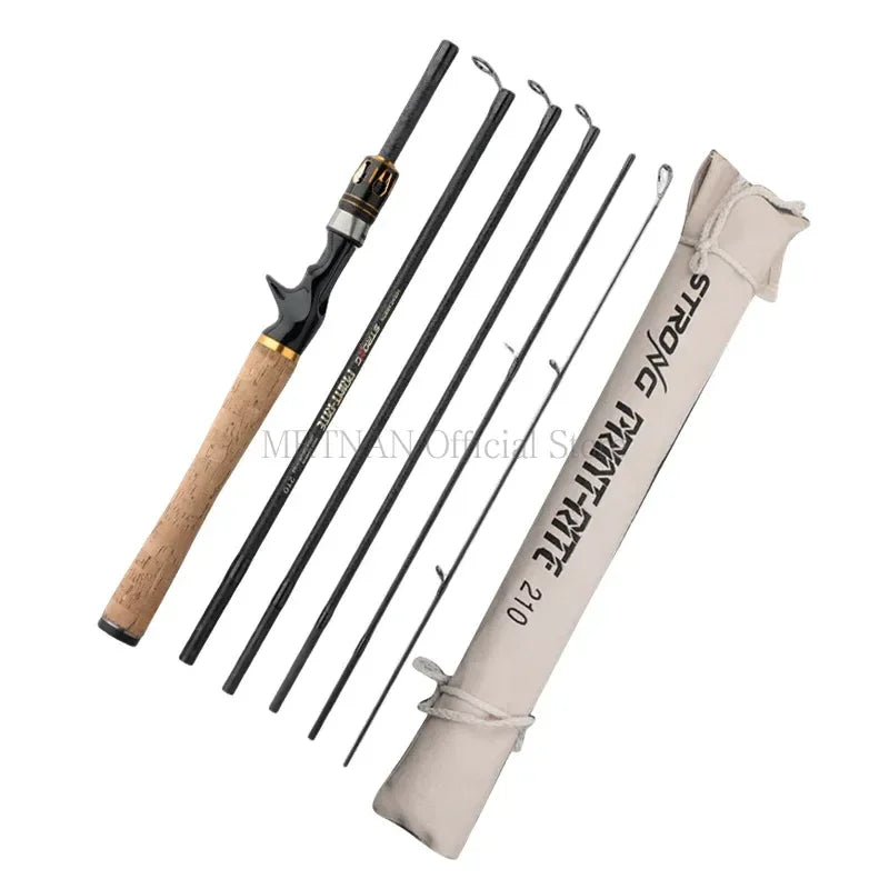 Vara de isca de fibra de carbono, 1.8m/2.1m/2.4m/2.7m, seção ultracurta, fiação/casting, viagem, varas de pesca super duras