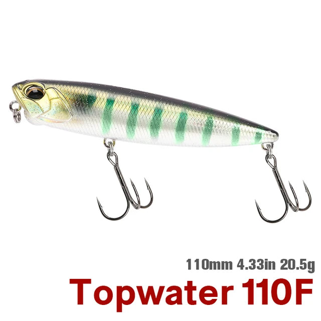 Tsurinoya 110mm 20.5g topwater flutuante lápis isca de pesca dw58 cão caminhada manivela wobbler stickbait minnow isca dura para pique baixo