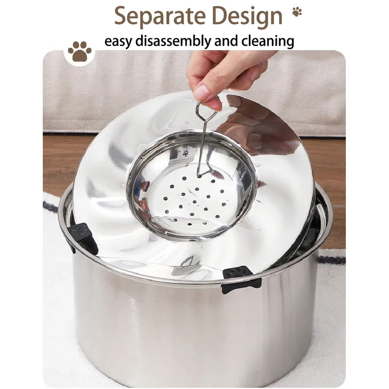 Tigela flutuante de aço inoxidável para cães, sem derramamento, anti-respingo, antiderrapante, dispensador de água para animais de estimação, grande capacidade, tigela alimentadora de cães
