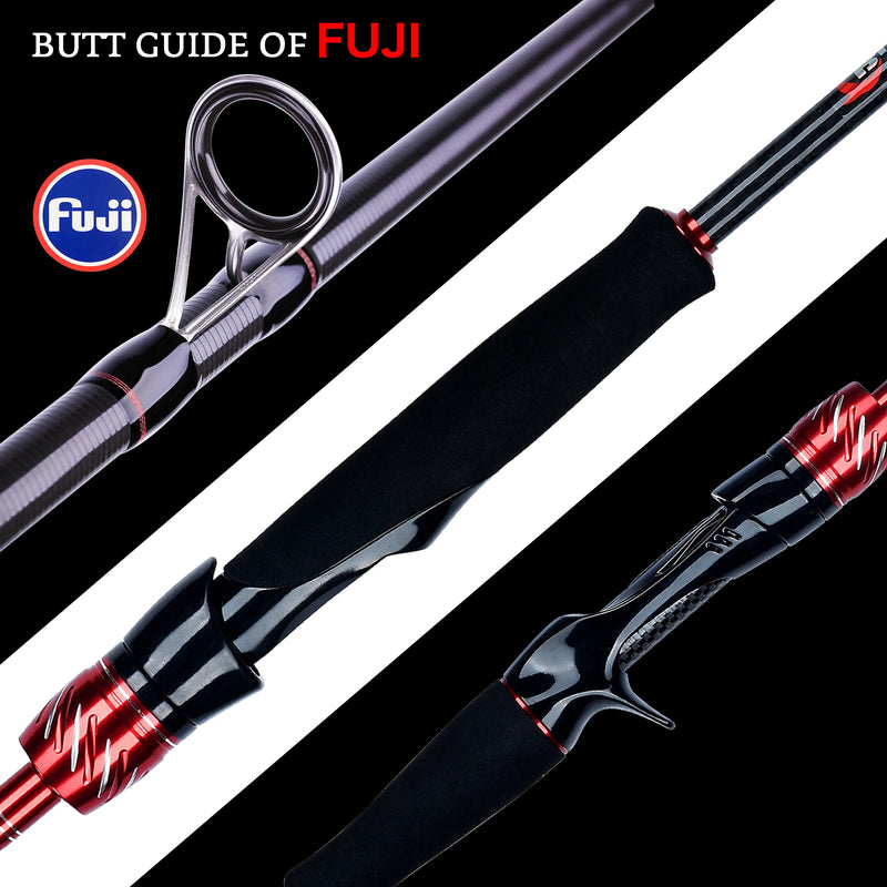 BIUTIFU-Ultralight Carbon Baitcasting Vara De Pesca, Spinning Casting, Fuji Lure, Mini Viagem, Rocha, Viagem, 3.0, 2.4, 2.1, 1.8m, T800Carbon, 5-42g