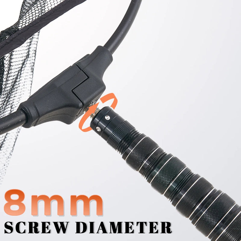 Marca MBLN, comprimento total de 370 cm/128 polegadas, ultraleve 414g, rede de pouso de pesca portátil, rede telescópica de fibra de carbono, cabeça de rede de liga