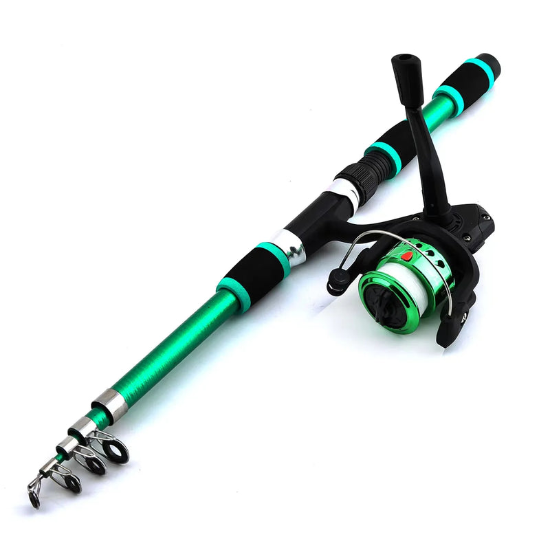 Conjunto de vara de pesca kits completos com vara de pesca telescópica e molinete iscas ganchos conjunto de pólo de viagem
