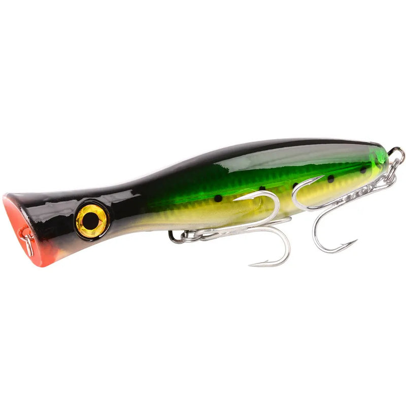 1pc 41g/83g grande popper flutuante wobbler iscas de pesca, topwater corrico artificial plástico duro isca, equipamento de pesca