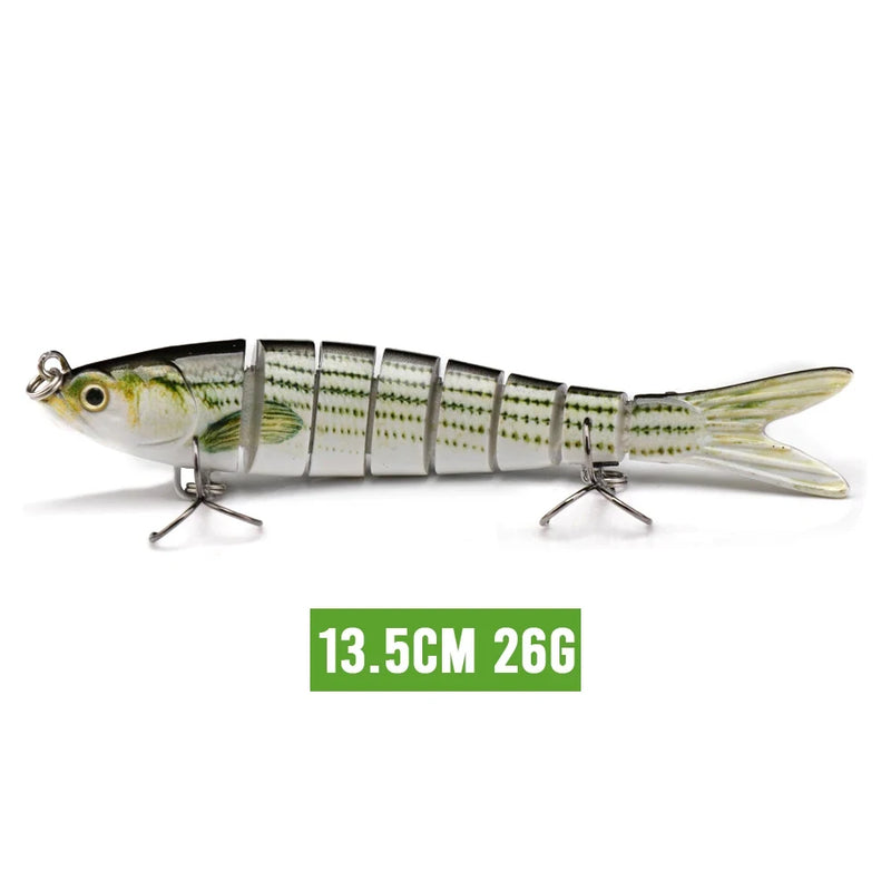VTAVTA 10/14cm afundando wobblers iscas de pesca articuladas crankbait swimbait 8 segmento duro isca artificial para pesca enfrentar isca
