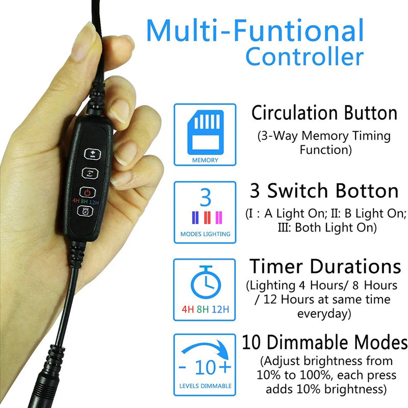 18-48cm led luzes do aquário à prova dwaterproof água luz do tanque de peixes pode ser escurecido lâmpada submersível com temporizador ligar/desligar automático decoração subaquática 3 modos
