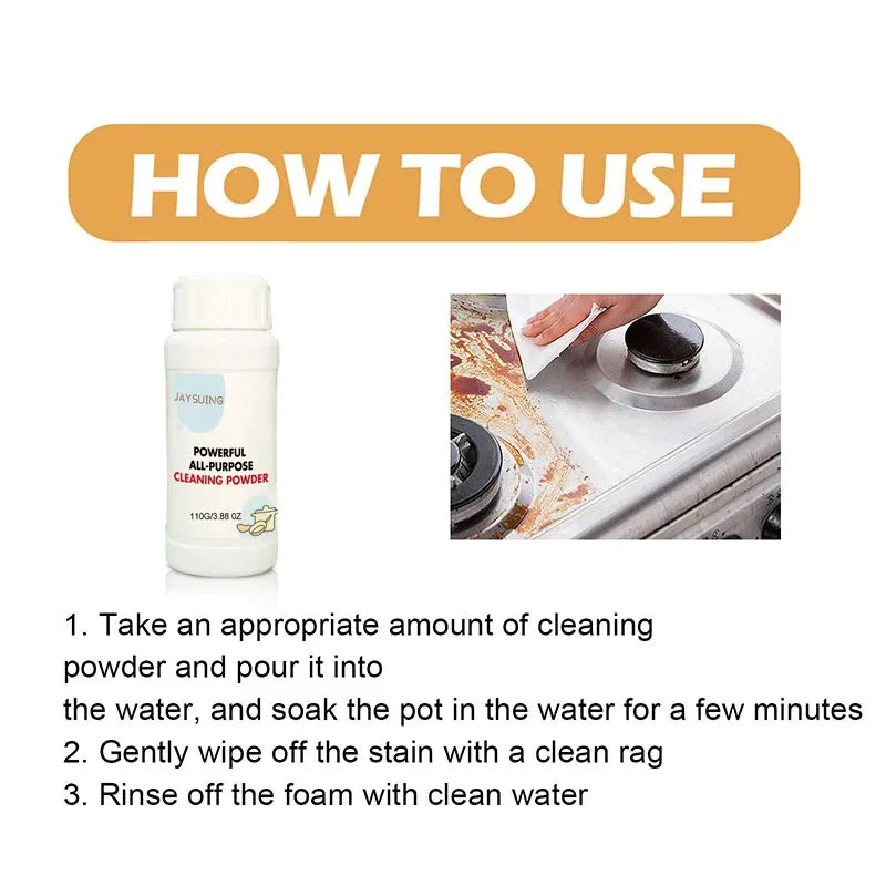 Limpador de cozinha poderoso, uma segunda limpeza, remove eficazmente manchas de cozinha, sapato esportivo, pó de clareamento, limpeza multiuso