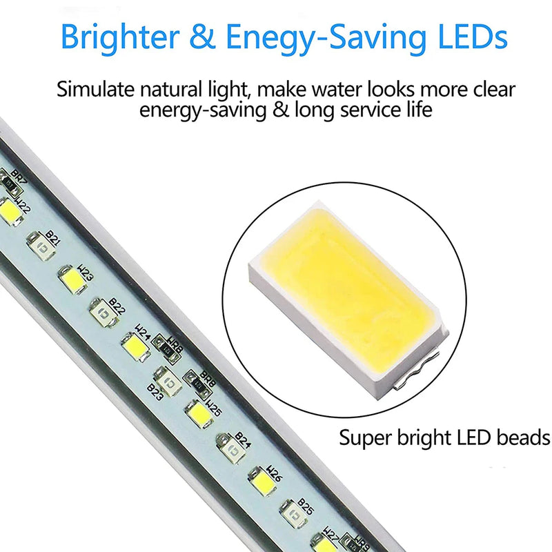 18-48cm led luzes do aquário à prova dwaterproof água luz do tanque de peixes pode ser escurecido lâmpada submersível com temporizador ligar/desligar automático decoração subaquática 3 modos