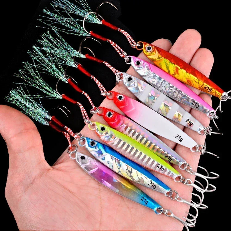 5 pçs metal gabarito isca de pesca pesos 10g-40g corrico isca dura baixo isca de pesca enfrentar truta jigging isca gabaritos iscas de água salgada