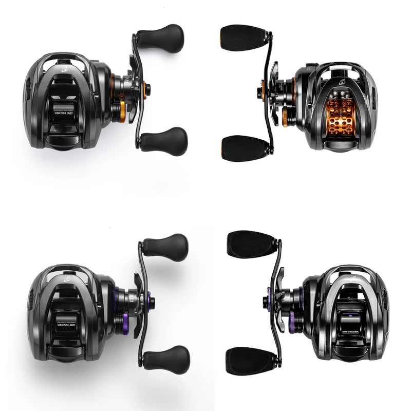Soloking GKA200 Pro Carretel de pesca de arremesso 7.1/8.1 Relação de engrenagem 9KG Potência de arrasto 6 + 1 BB Drag Clicker Som Baitcaster Reel