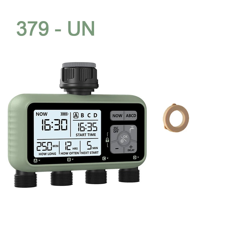 Eshico-Smart Garden Irrigation Timer, quatro funções independentes, fácil instalação, ferramentas de jardim ao ar livre, 4 Out, HCT-379