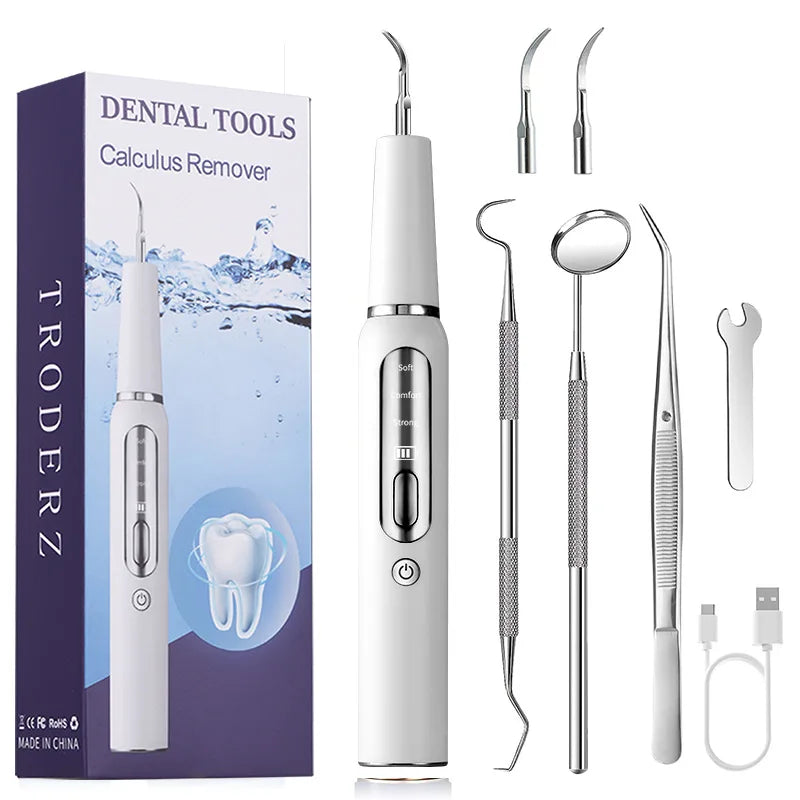 Dispositivo de cálculo de dente de cachorro, escova de dentes ultrassônica elétrica, raspador de dente de animal de estimação, ferramenta de limpeza de placa, kit de cuidados dentários para cães e gatos