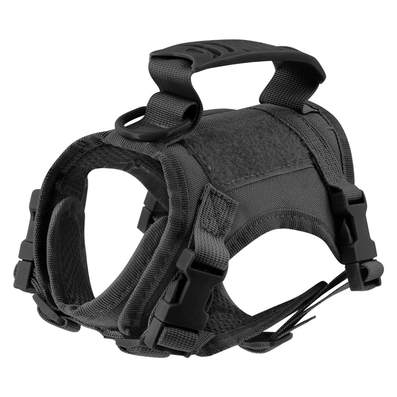 Arnês tático para gatos, para caminhada, à prova de fuga, ajustável, colete para animais de estimação, malha macia com alça de controle para gato grande, cachorro pequeno