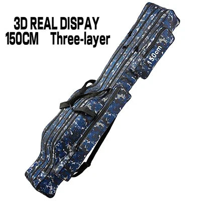 Bolsa de pesca multifuncional de grande capacidade, 2/3 camadas, 110cm-150cm, portátil, oxford, vara de pesca, estojo de armazenamento, equipamento de pesca