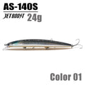 CASTFANATIC 24g 140mm Isca Minnow de Afundamento Lento AS140S Grandes Iscas Artificiais de Água Salgada Sea Bass Pike Fishing Frete Grátis