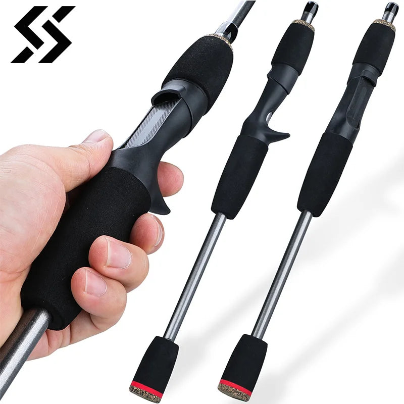 Sougayilang vara de pesca giratória, 5 seções, 1.7m, peso ultraleve, pólos de fibra de carbono para viagens, pesca em água doce