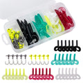 Goture kit de isca macia 40 peças conjunto de isca de silicone 5cm 0.7g gancho de gabarito 3.2cm 3.5g ganchos de pesca com caixa de equipamento de pesca isca macia