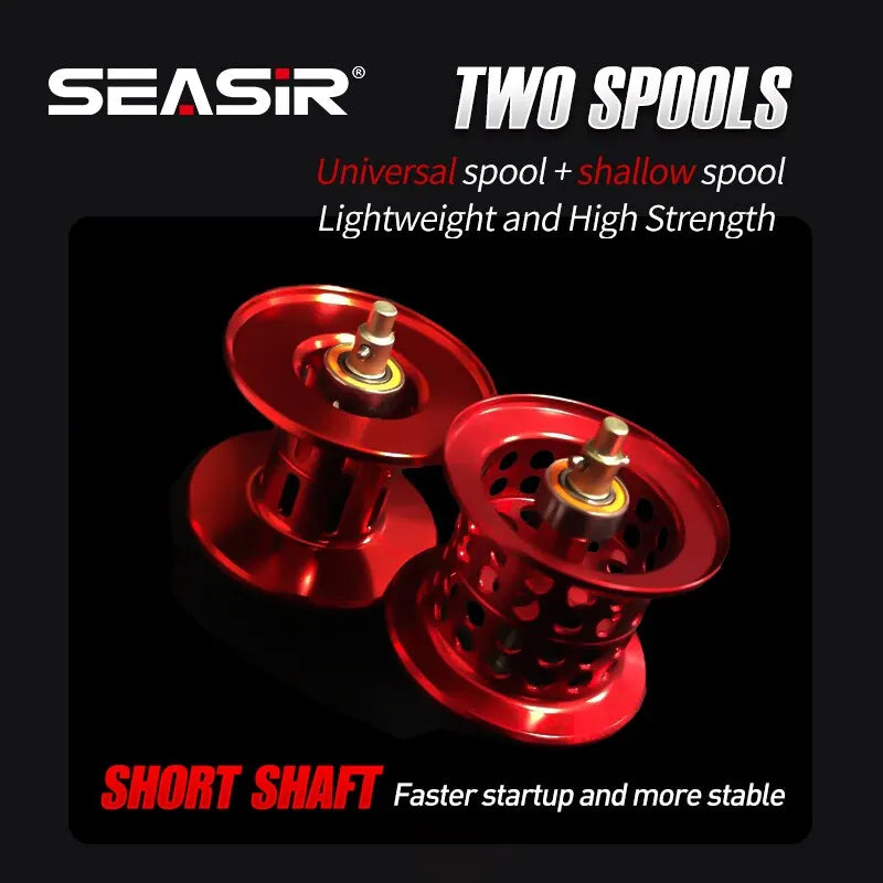 Seasir mansory carretel de pesca de arremesso 146g carbono ultraleve 11 + 1 7.3:1 hs relação híbrido rolamento cerâmico carretéis duplos água do mar