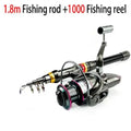 1.8-3.6m vara de pesca de fibra de carbono e carretel combo super duro telescópica pólo de pesca kit de carretel de fiação resistência máxima 3-8kg pesca