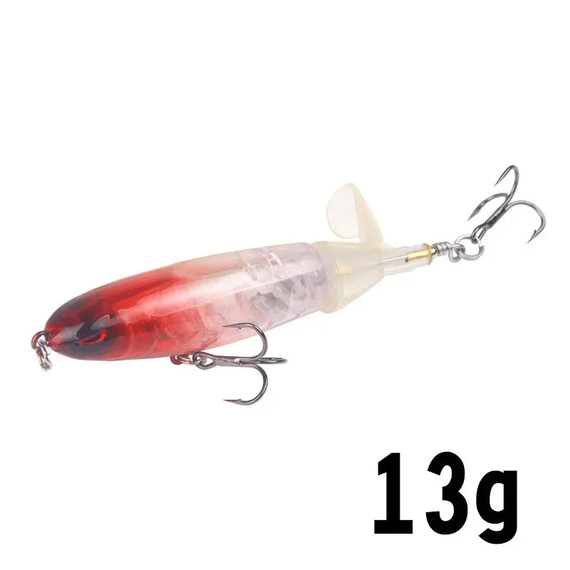 1 pçs 10cm/14cm topwater isca de pesca whopper popper isca artificial duro plopper macio rotação cauda equipamento de pesca isca de pesca