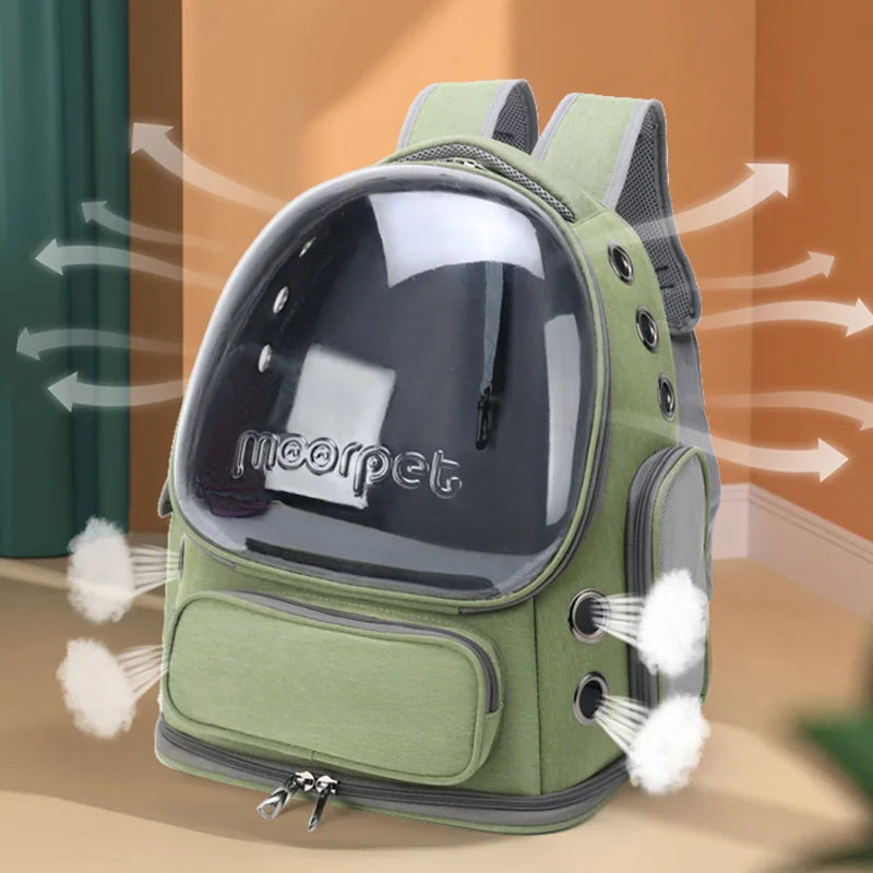 Bolsa transparente para transportar gatos, mochila de viagem ao ar livre para gatos, cães pequenos, respirável, bolsa de transporte para gatos, suprimentos para animais de estimação