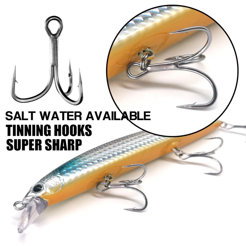 CASTFANATIC 24g 140mm Isca Minnow de Afundamento Lento AS140S Grandes Iscas Artificiais de Água Salgada Sea Bass Pike Fishing Frete Grátis