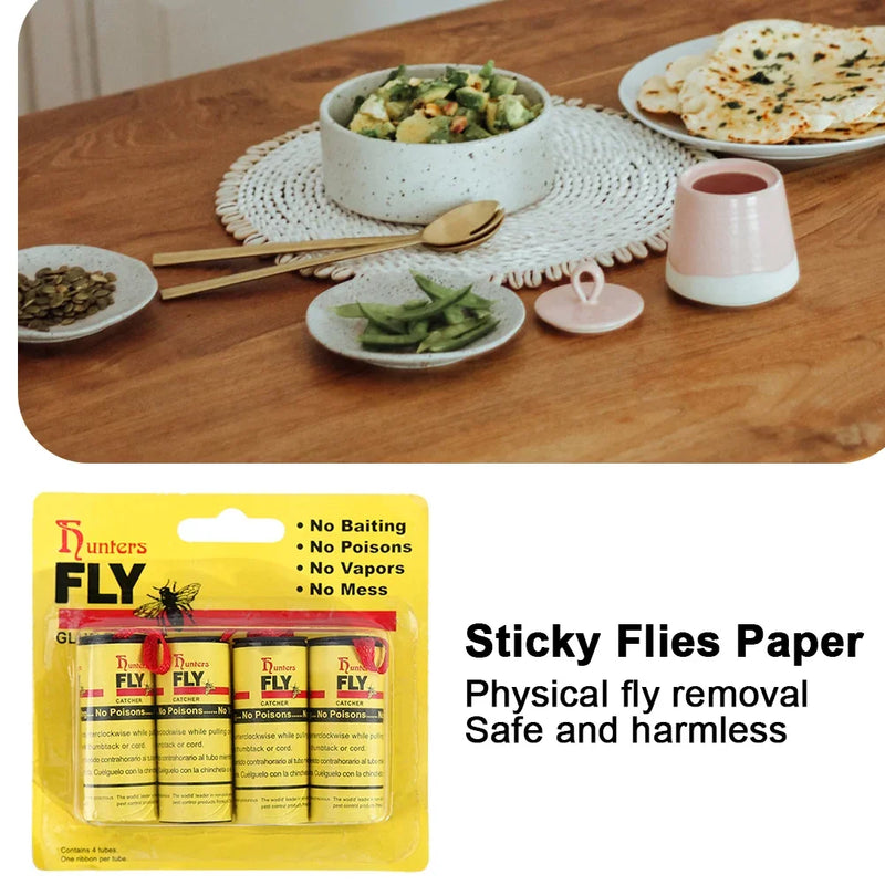 Papel pegajoso descartável não tóxico, Fly Killer, Bug Trap, Pest Sticky, Glue Paper, Insect Catcher, 4-40Rolls
