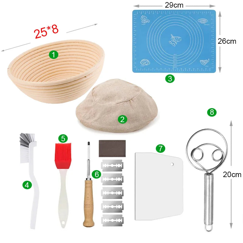 Cesta de impermeabilização de pão de vime, cesta de pão oval, fermentação de massa de vime, banneton de massa fermentada