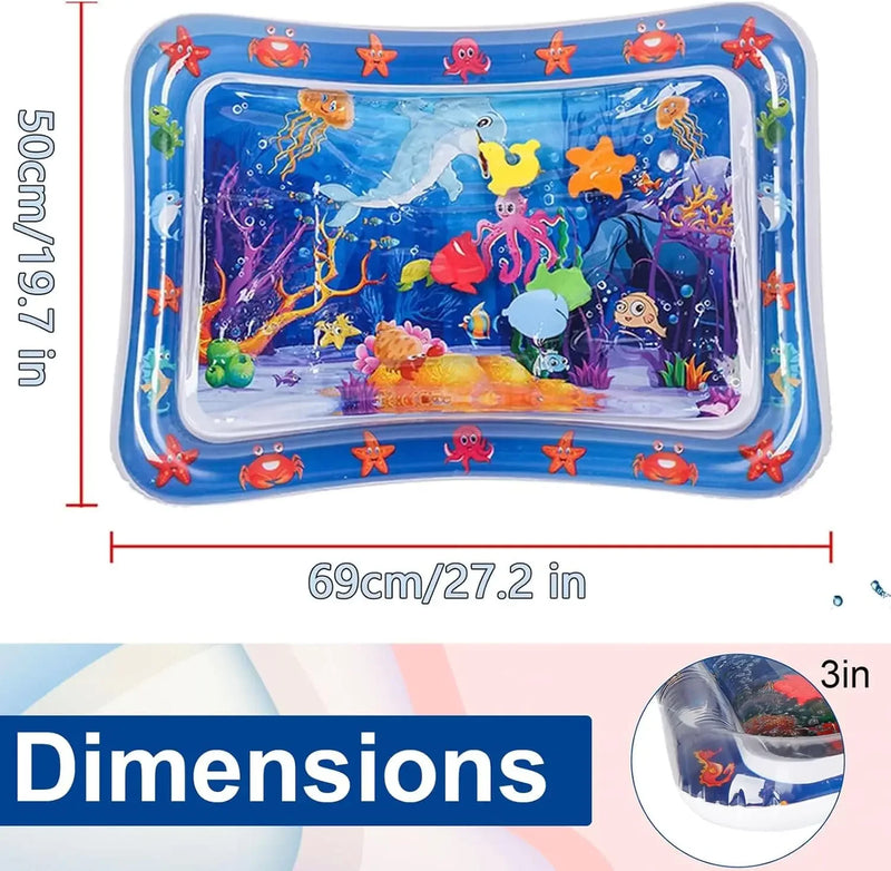 Tapete de jogo sensorial de água engrossado tapete de água inflável para gato e cão pet playmat com peixe mar oceano tema brinquedo sensorial água